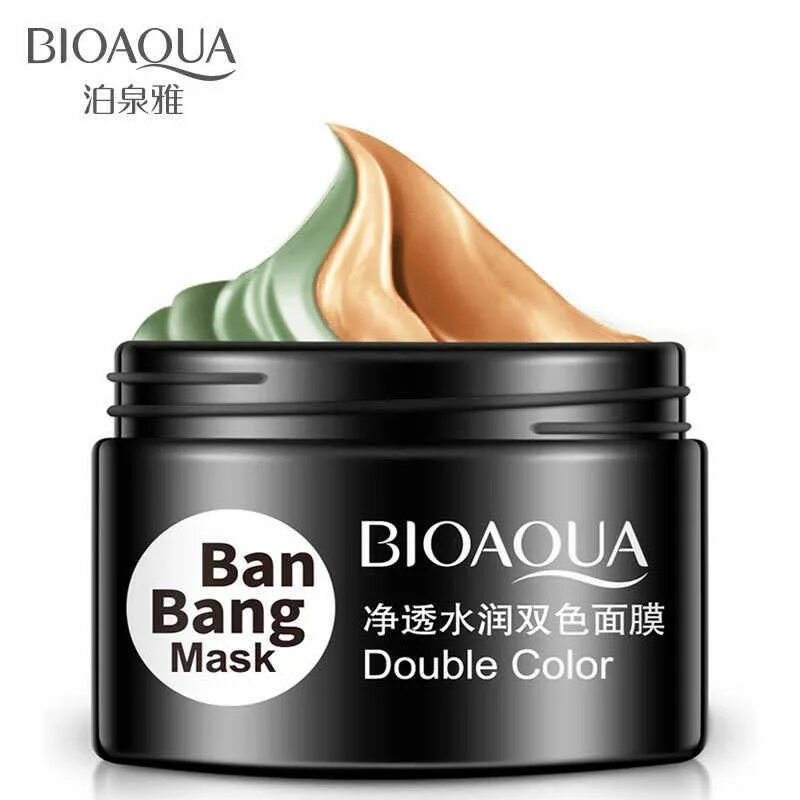 Bioaqua маска отзывы. BIOAQUA двойная маска ban Bang. Двойная маска для лица BIOAQUA ban Bang Mask. Маска для комбинированной кожи ban Bang Mask BIOAQUA. Двухцветная глиняная маска для лица BIOAQUA.