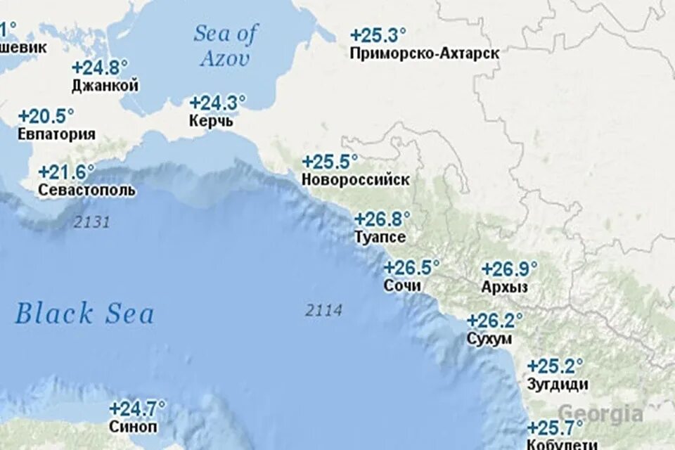 Сколько вода в сочи. Температура воды в черном море. Курорты черного моря. Температурная карта черного моря. Черное море Россия.