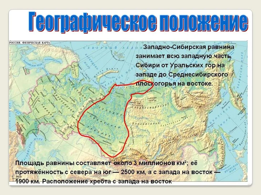 Где находится западно сибирская низменность на карте
