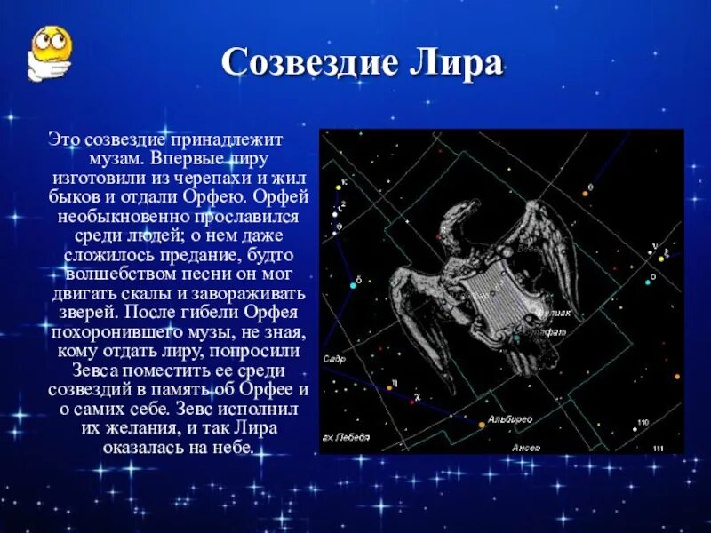 Какая звезда относится к какому созвездию. Вега в созвездии Лиры. Легенда о созвездии. Мифы о созвездиях.