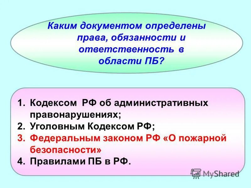 Обязанности и ответственность в области ПБ. Какой документ определяет. Документ это определение по праву. Документом оправдающем правам и обязоности сторон.