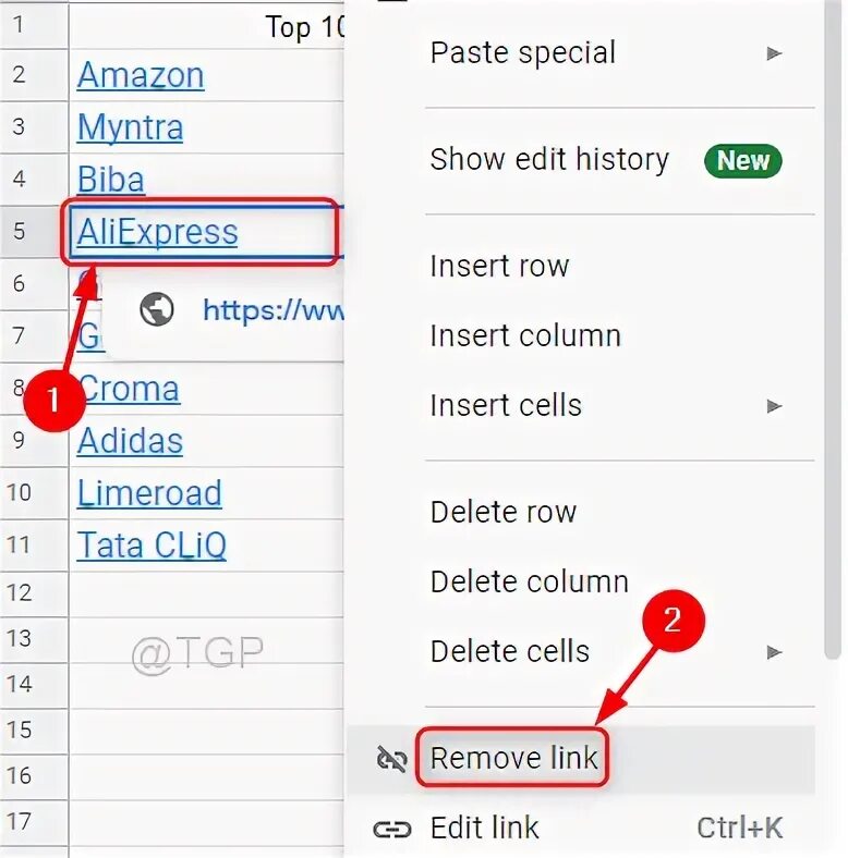 Deleted link