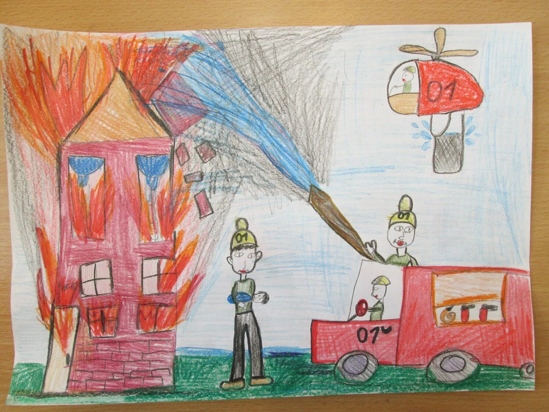 Детский рисунок на тему пожарная безопасность