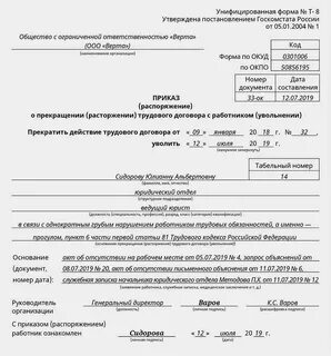Трудовая дисциплина прогул