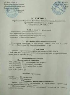 Положение о соревнованиях по спортивной гимнастике