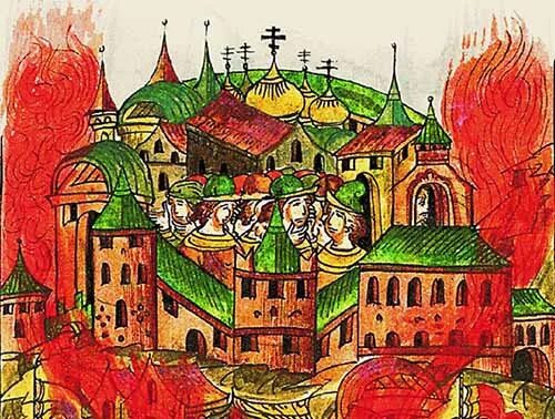 Осада москвы. 1408 нашествие хана едигея. едигей поход 1408. осада едигеем москвы в 1408г. набег едигея на русь 1408.