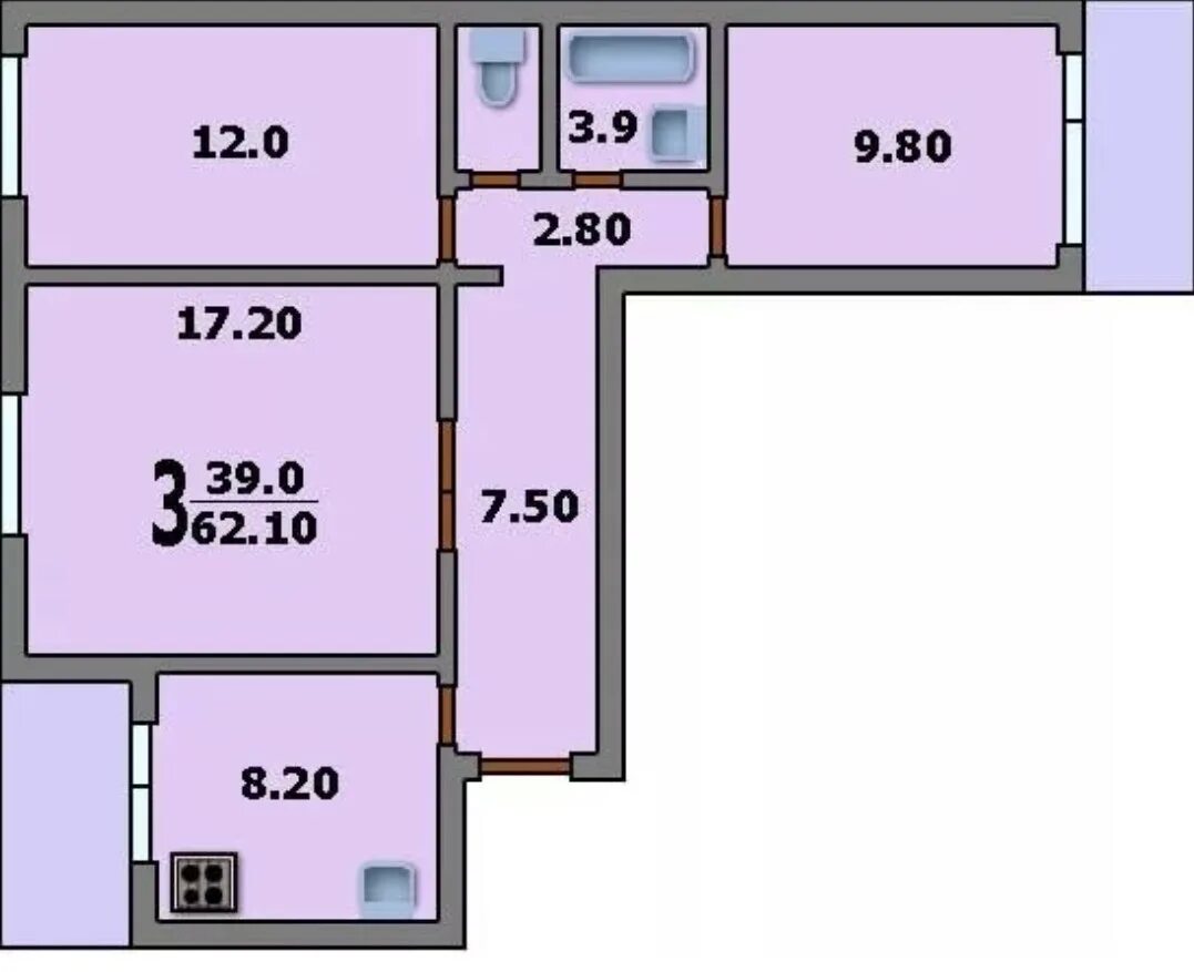 Планировка панельных квартир. Планировка трехкомнатной квартиры п-30. П-30 планировка угловая. Планировка трешки п30. Трешка 61 кв м планировка.