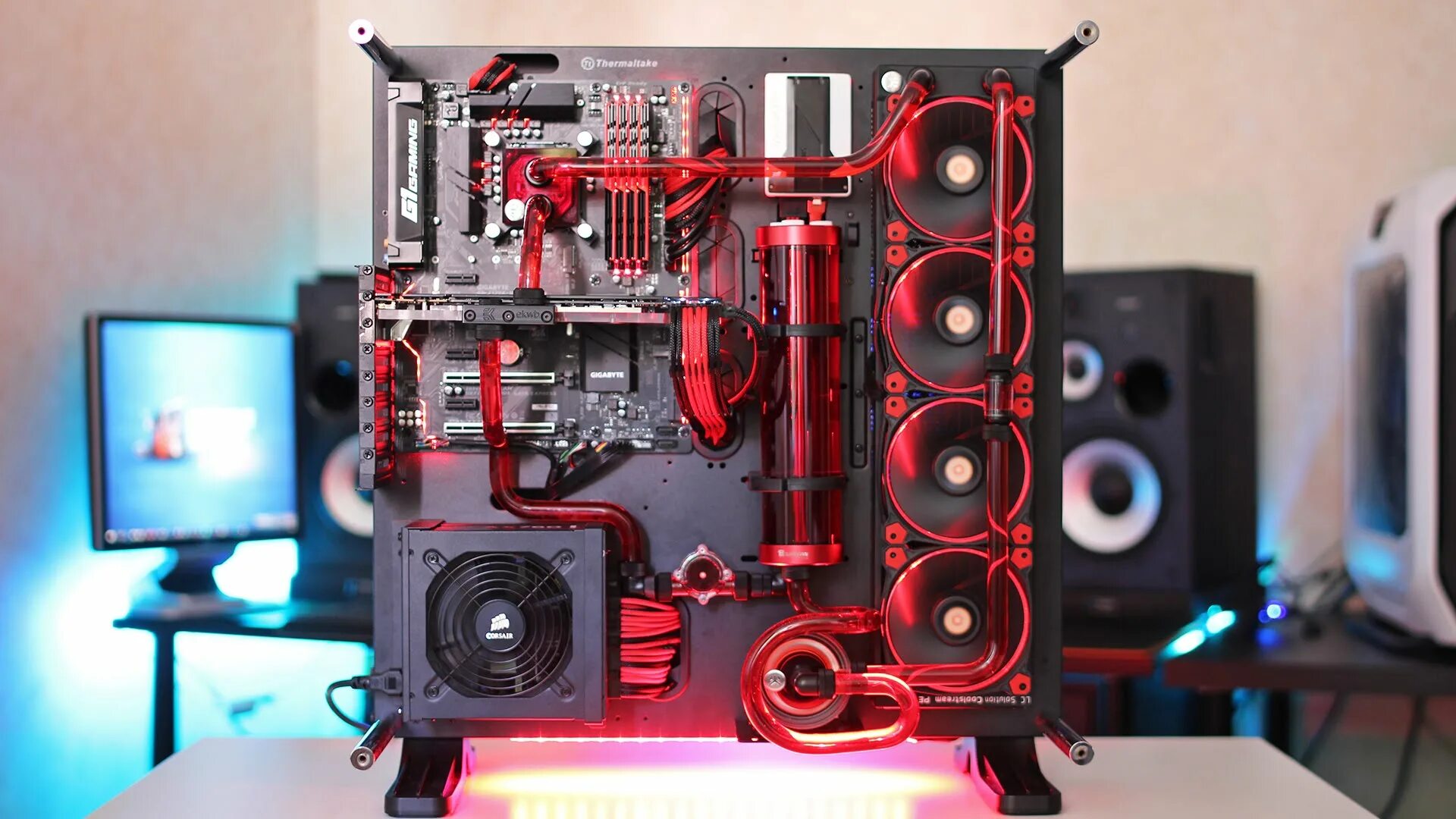 Thermaltake Core p5 SLI. Красивый компьютер. Сборка ПК. Игровой компьютер. Сборка за 100