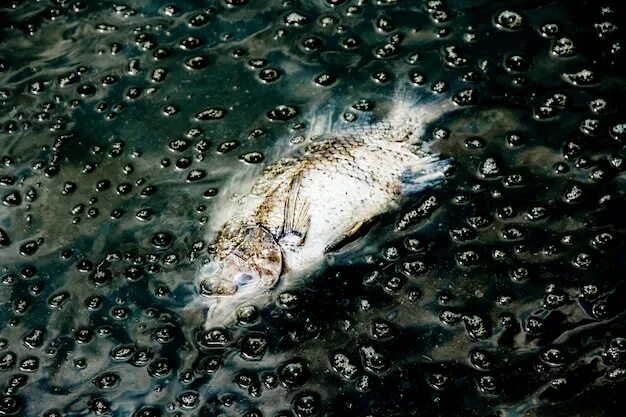 Загрязненная вода. Загрязнение воды нефтью рыбы. Рыба в грязной воде