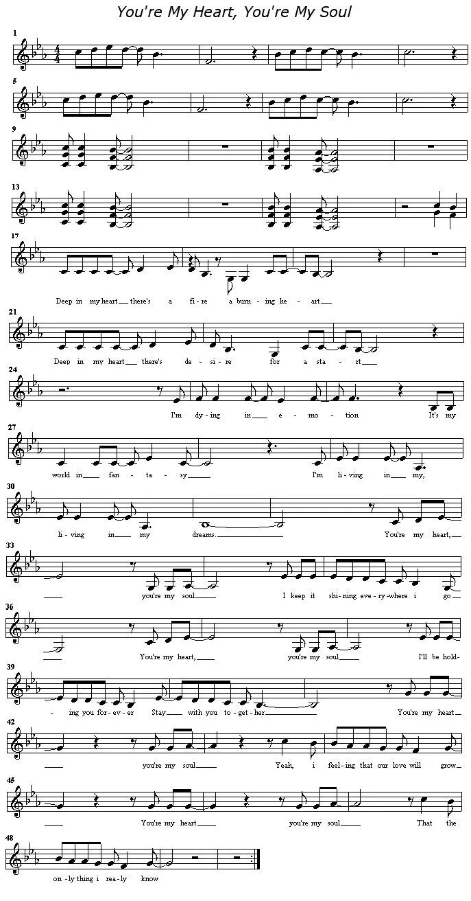 текст песни ю май харт. You my heart you my soul ноты. You re my heart ноты. ю май харт ю май соул. Modern talking ноты.