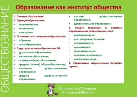 Общественные институты в системе образования