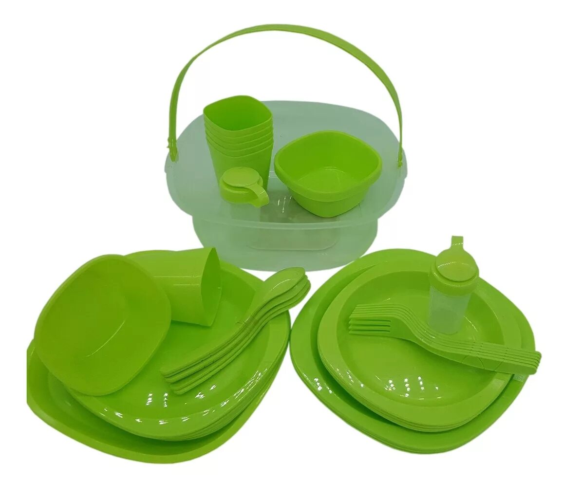 Посуда для пикника купить. Набор посуды для пикника на 6 персон Plastic Centre пир пц4061лм. Набор походной посуды. Посуда для кемпинга. Набор пластиковой посуды для похода.
