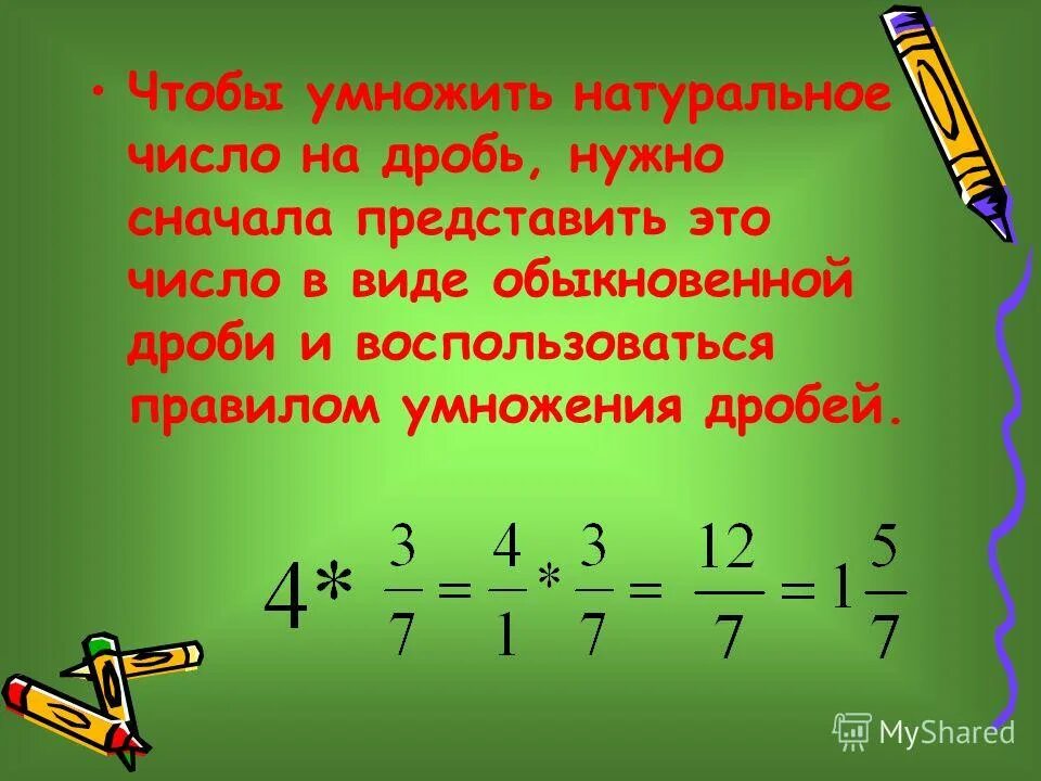 Умножение дробей. Умножение дроби на натуральное число. Умножение числа на дробь правило. Правило умножения дроби на натуральное число. Дробь а б умножить на б