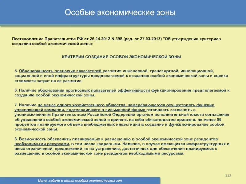 Правительства рф от 25.04 2012 n 390. Цели создания особых экономических зон. Критерии особой экономической зоны. Задачи ОЭЗ. Особые экономические зоны в России.