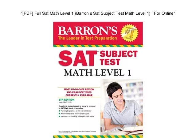 Barron's sat subject Test. Math Level 1. Sat Level 1 Maths. Sat Math book.