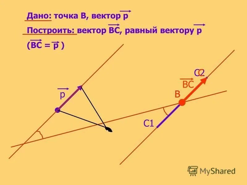 построить вектор. построить два произвольных вектора. построить вектор 2с. построить вектор -2c. построить вектор 2а-3в.
