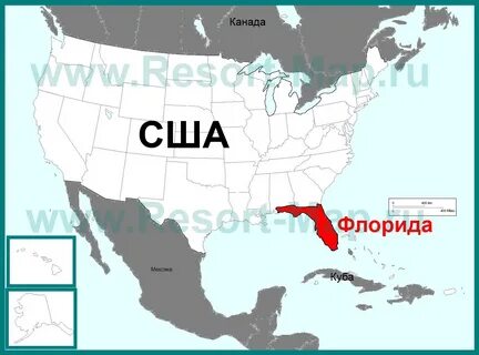 Флорида на карте северной