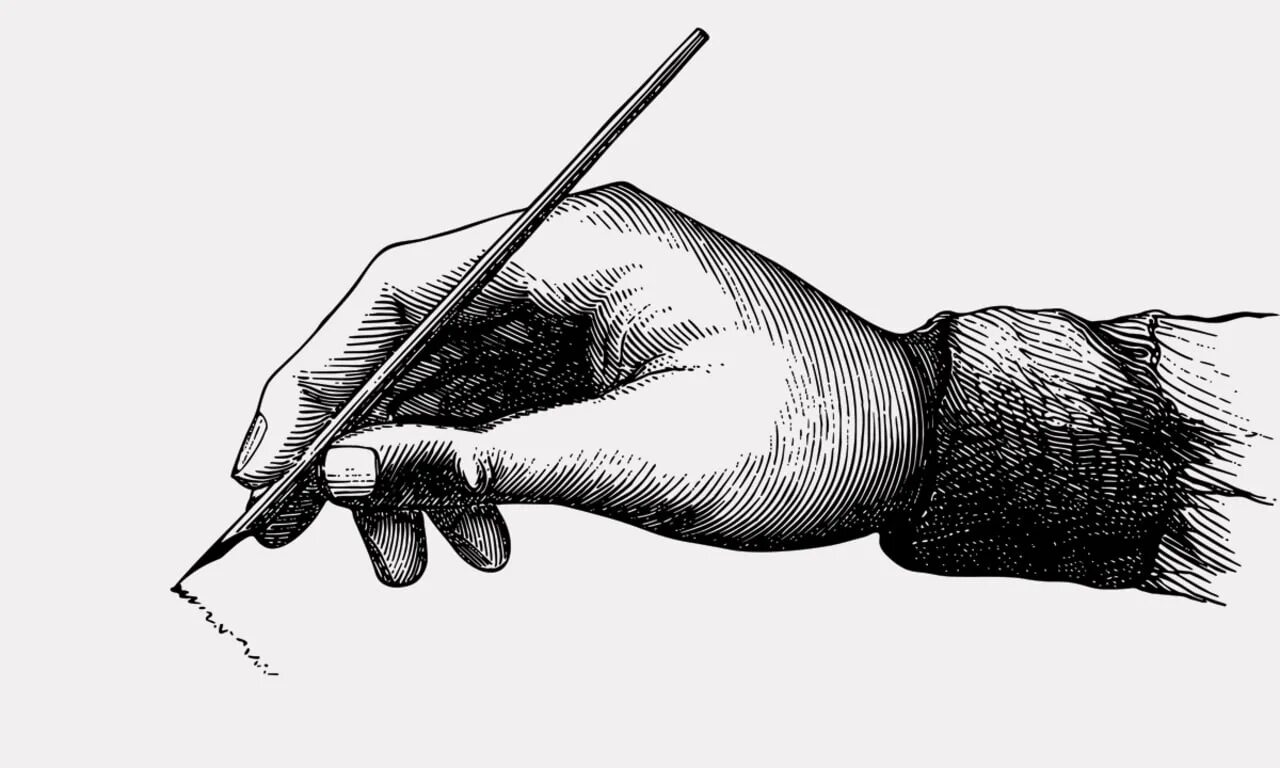 Изображение выполненное от руки. Рука гравюра. рука с пером. кисть руки. кисть карандашом.