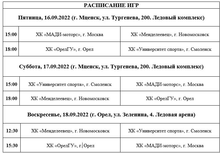 Расписание орел мценск завтра