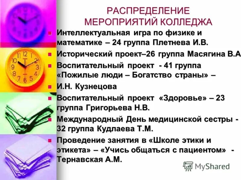 Проведение мероприятий в колледже. Проведение мероприятий в колледже