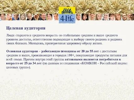 Целевая аудитория магазина продуктов