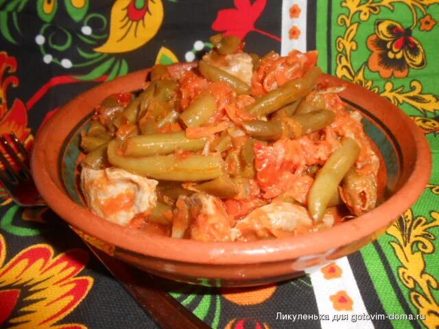 Рагу со стручковой фасолью. Рагу с печенью и стручковой фасолью.