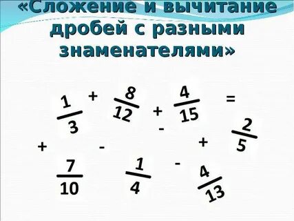 Сложение дробей 1 6 1 6