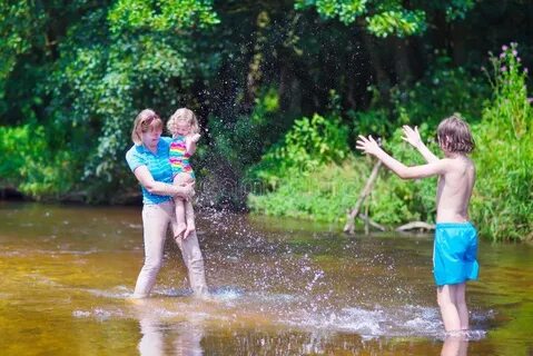 They playing in the river