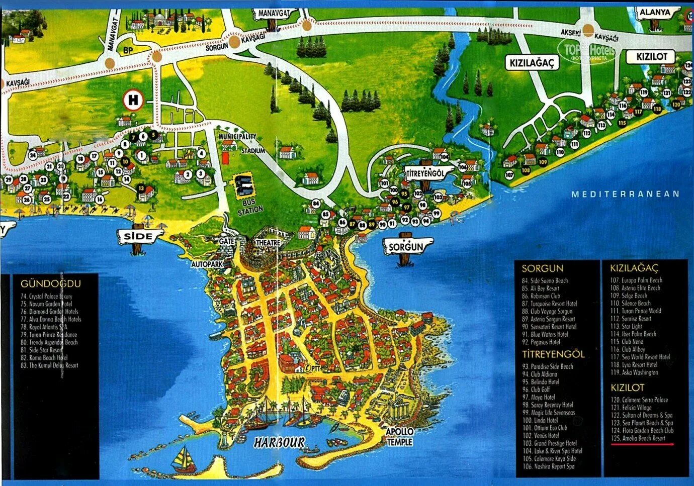 карта отелей сиде турция. карта отелей сиде турция. районы сиде. районы сиде. сиде на карте турции на русском языке с городами.