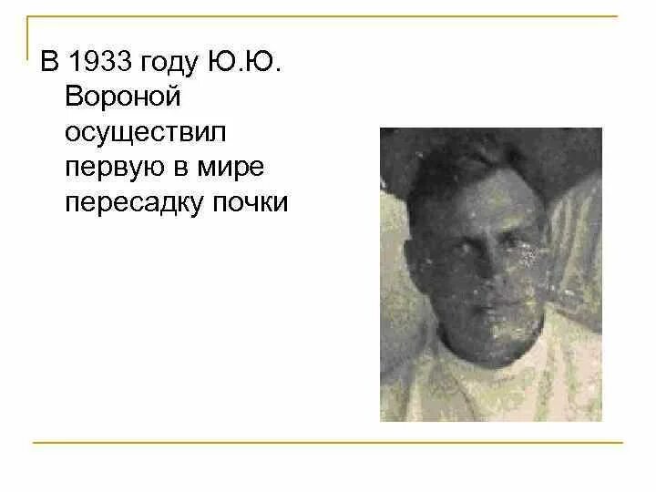 Ю ю вороной. Советский хирург ю.ю. вороной.