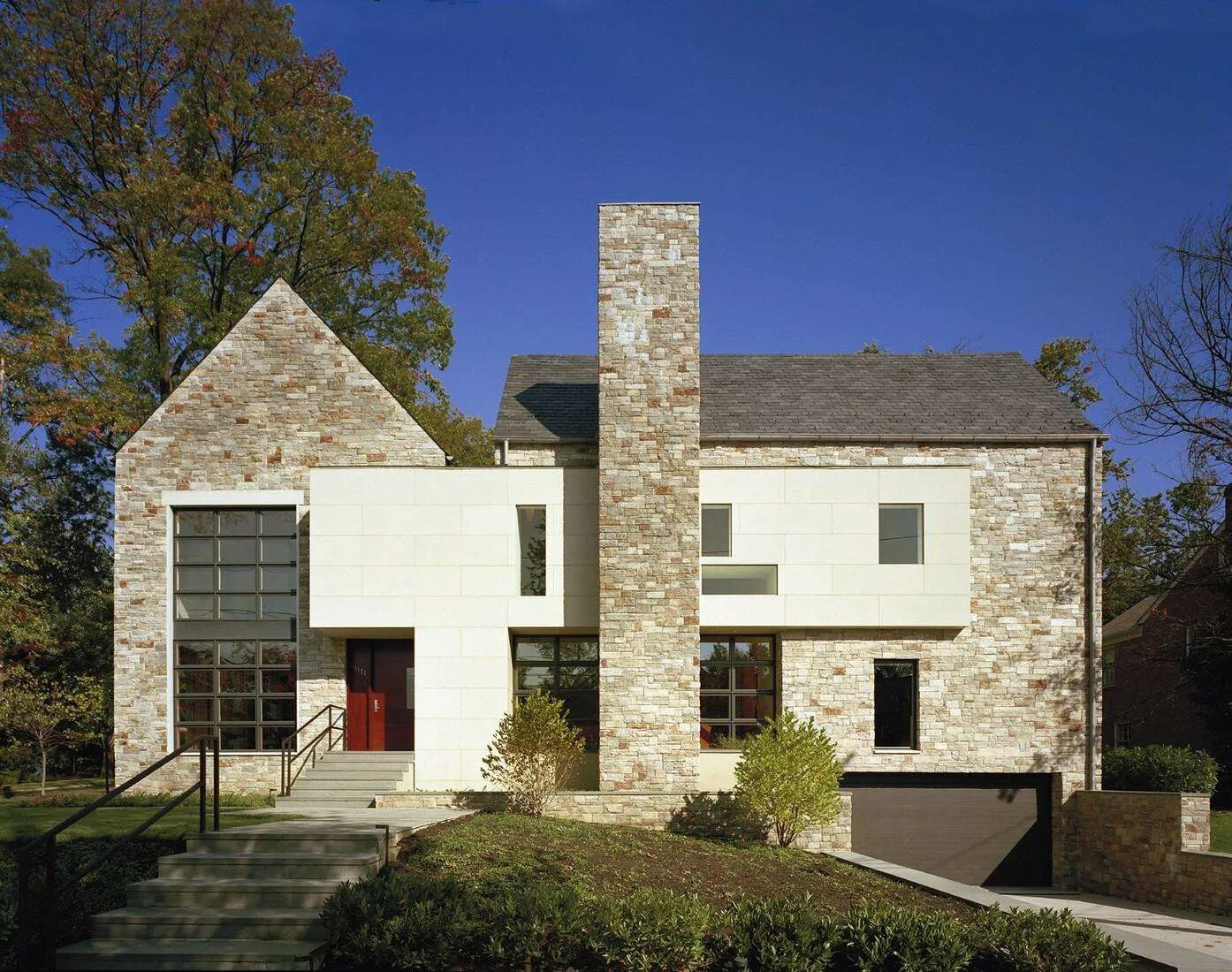 Modern us house. David Jameson Architect. Современная американская архитектура. Современный каменный дом. Архитектура американских домов.