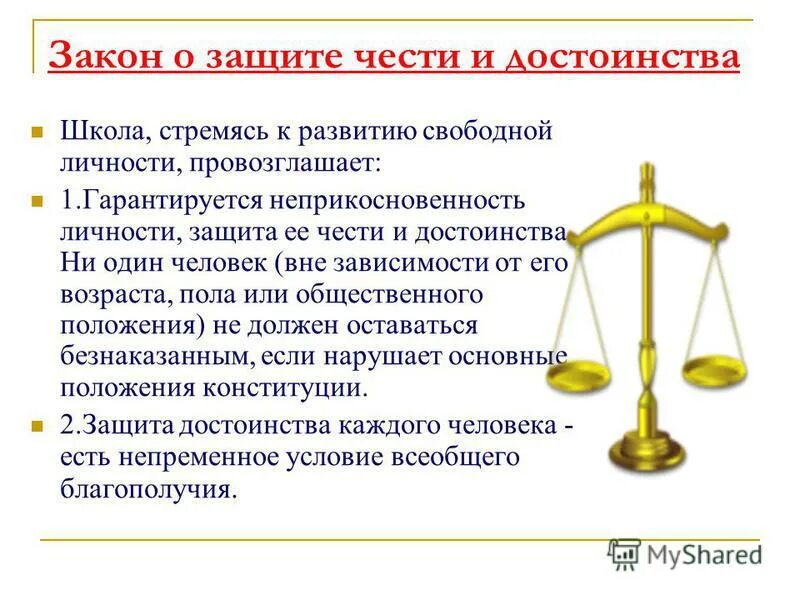 Защита чести конституция рф