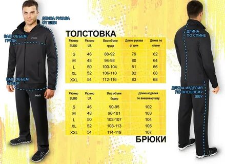 Размерная сетка спортивных костюмов