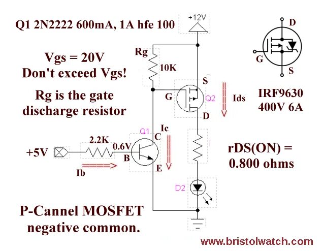 Simple MOSFET Switching Circuit - How to turn on / turn off N-Channel and P-chan