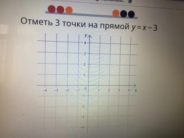 Отметьте 3 точки на прямой y