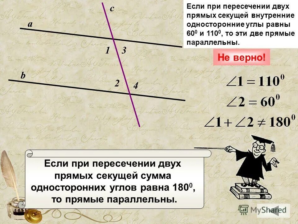 Какое утверждение верное a параллельно b