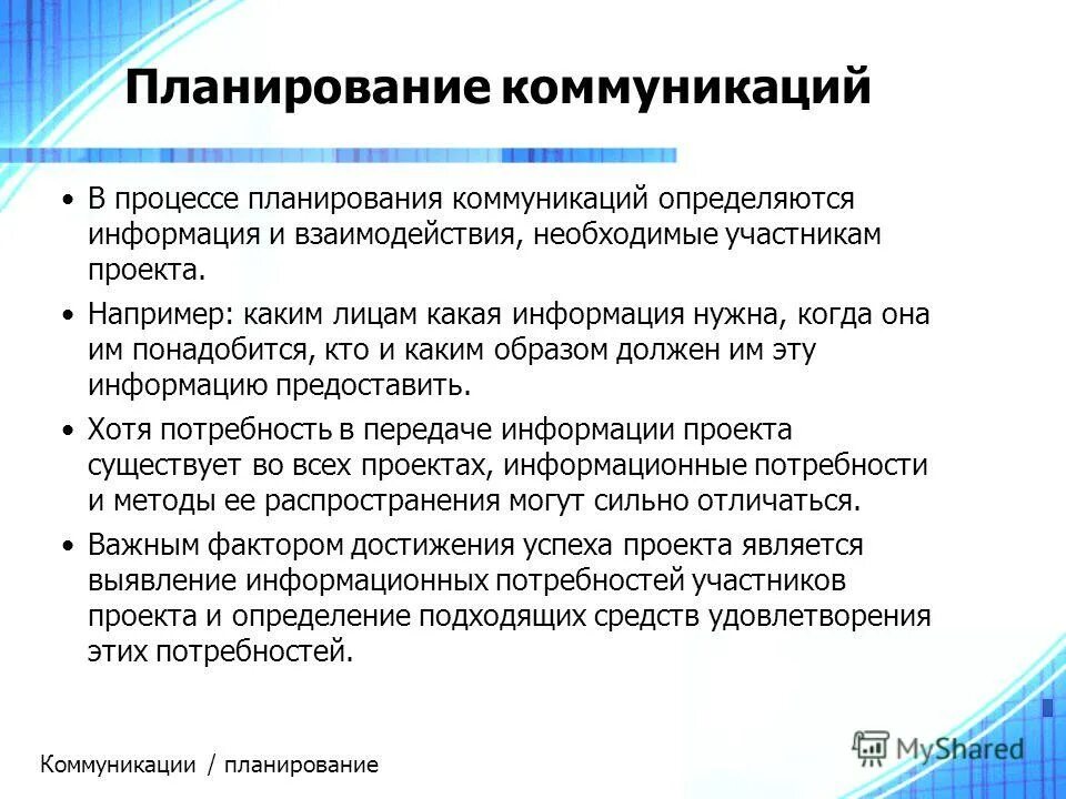 Коммуникационные проекты пример
