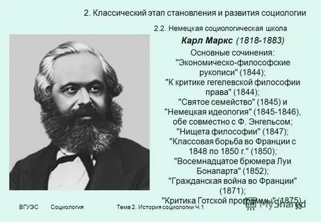 Социологические теории маркса