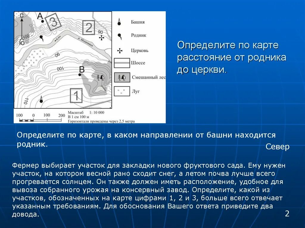 На каком берегу михалевки находится башня. Определите по карте. Определитеипо картекарте. Родник на карте. Определить Азимут от церкви до родника.