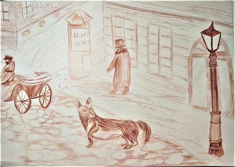 Рисунки к произведениям чехова. А п чехов каштанка рисунок. каштанка рисунок карандашом. каштанка потерялась. каштанка детские рисунки.