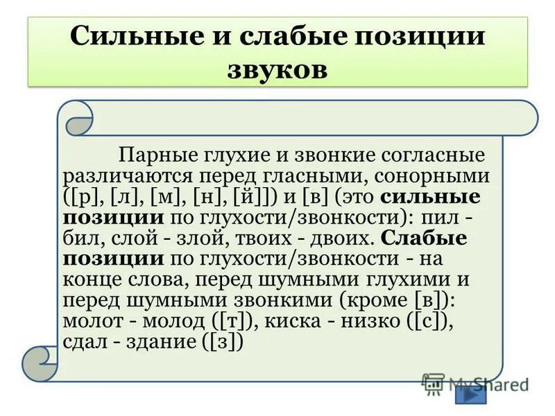 Парные согласные перед глухими согласными. Сильны и слабыбые позиции звуков. Сильные и слабые позиции звуков. Парные согласные в слабой и сильной позиции. Звуки в слабой позиции.