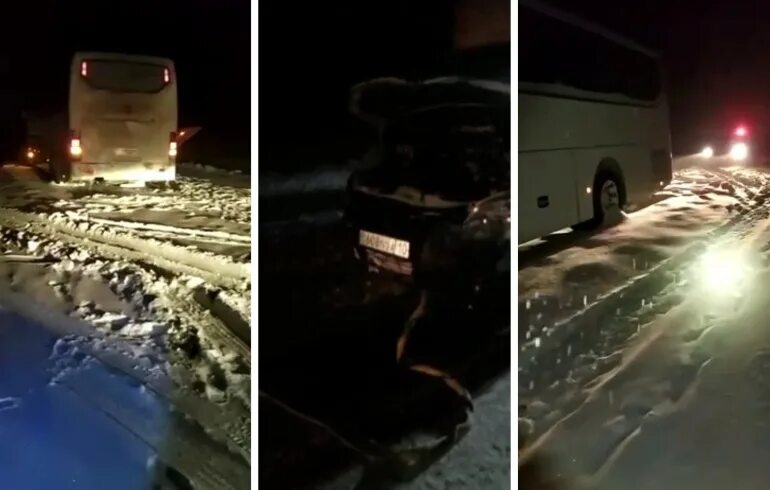 Метель бушевать перестанет. Автобус ночью на трассе. Зима ночь сломанный автобус. Сломался автобус на трассе. Разбились автобус Екатеринбург реж.