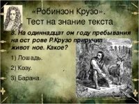 10 вопросов по робинзону крузо 6 глава