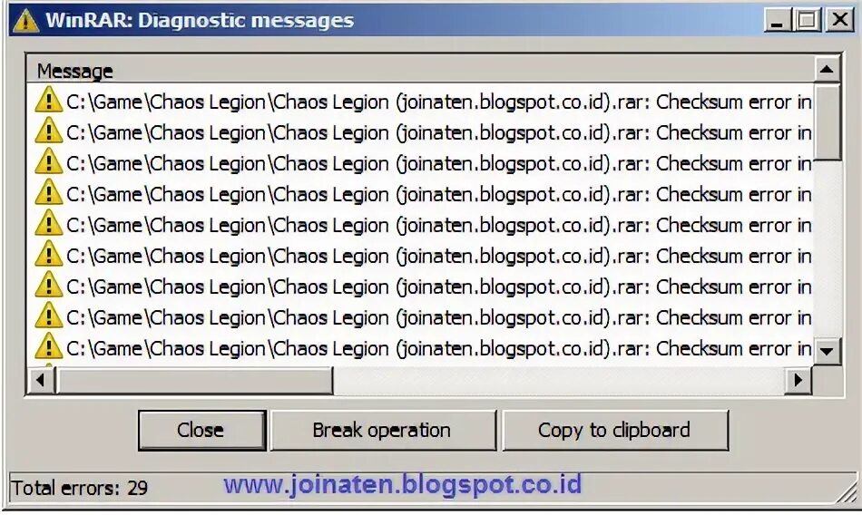 Diagnostic messages. Diagnostic messages