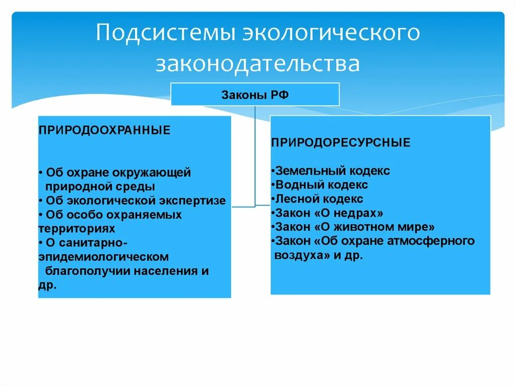 Основы законов об окружающей среде. Экологическое законодательство. Экологические законы. Экологическое законодательство РФ. Подсистемы экологического законодательства.