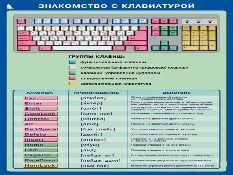 В стране клавиш. Назначение клавиш на клавиатуре компьютера. Название клавиш. Основные группы клавиш на клавиатуре. Название кеовок на клавиатуре.