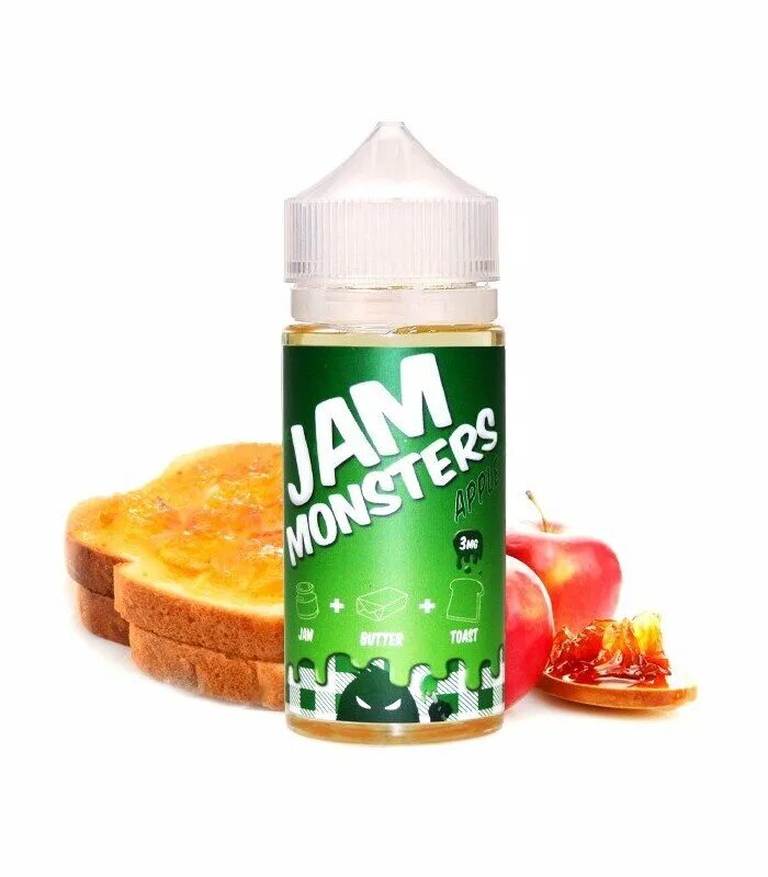 Жидкость джем. Жижа Jam Apple. Jam Monster яблочный джем. Жидкость Jam Monster Salt Apple (теплый тост с маслом и яблочным джемом) 30мл. Жижа джем 120 мл.