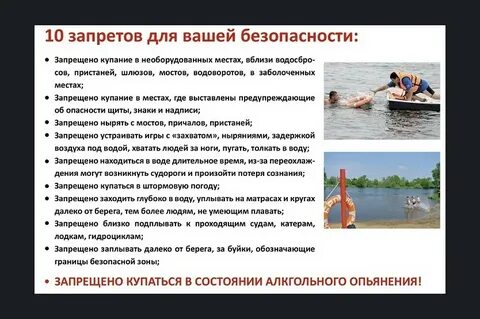 Купание запрещено памятка