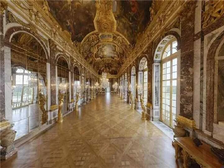 Зеркальный зал Версальского дворца. Версальский замок: зеркальная галерея. Версальский дворец внутри Тронный зал. Лебрен зеркальная галерея Версаль.