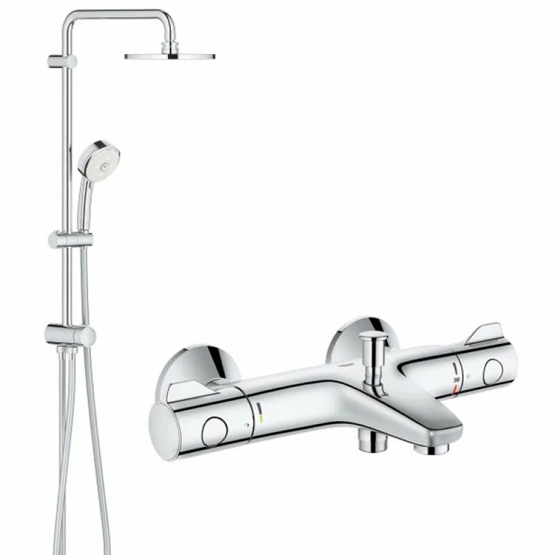 Изливы grohe для ванны. Душевая система Грое с термостатом и изливом. Термостат Grohe Grohtherm 1000 Performance. Grohe Grohtherm 800. Grohe смеситель с термостатом для ванной с душем 34185000.